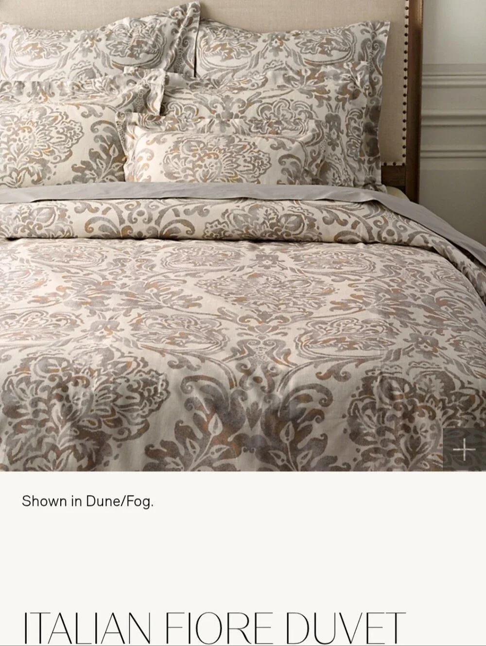 Restoration Hardware RH Italian Fiore King Duvet Cover 2 Shams Italy